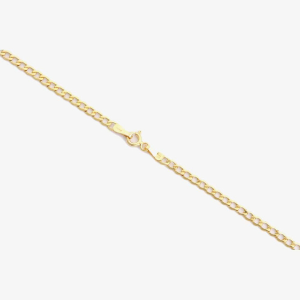 T.H.Baker 9ct Yellow Gold 18 Inch Fine Light Filed Curb Chain