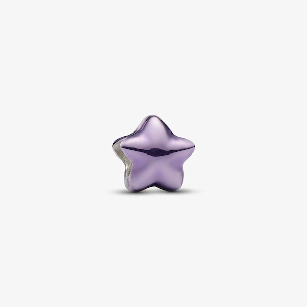 PANDORA Sterling Silver Purple Star Mini Charm