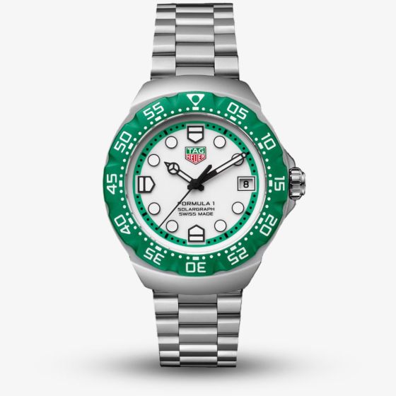 TAG Heuer Mens Limited Edition Formula 1 Solargraph Green Bezel Watch