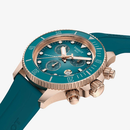 Tissot Ladies Seastar 1000 Turquoise Quartz Chronograph Watch