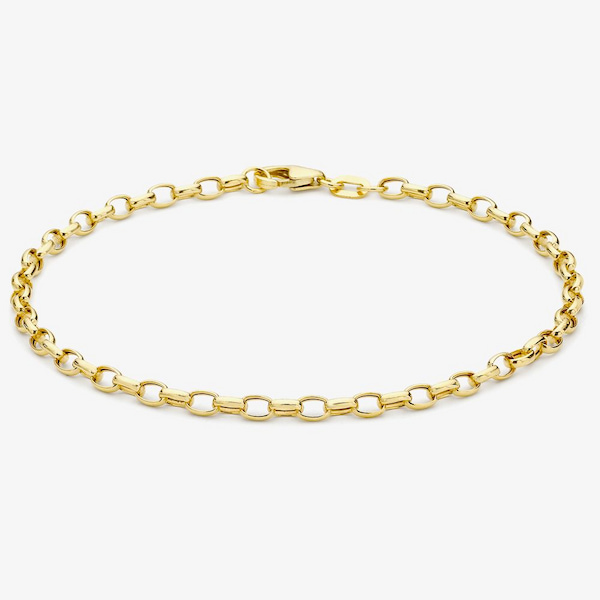 T.H.Baker 9ct Yellow Gold Oval Belcher Chain Bracelet