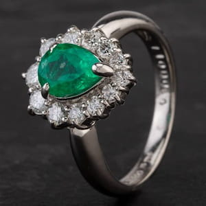 Emerald Second Hand Engagement Ring