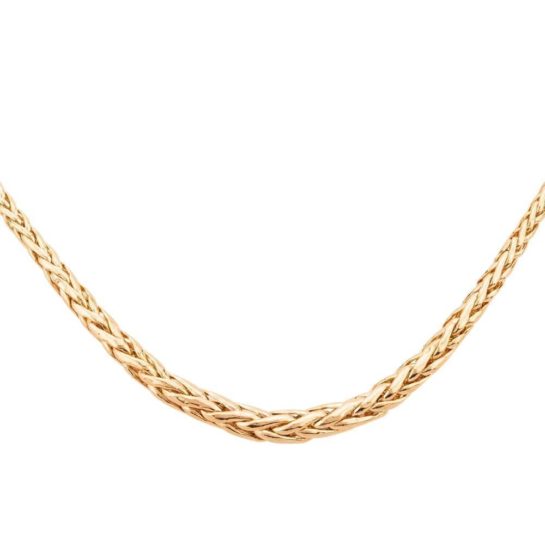 Second hand 9ct yellow gold spiga chain necklace