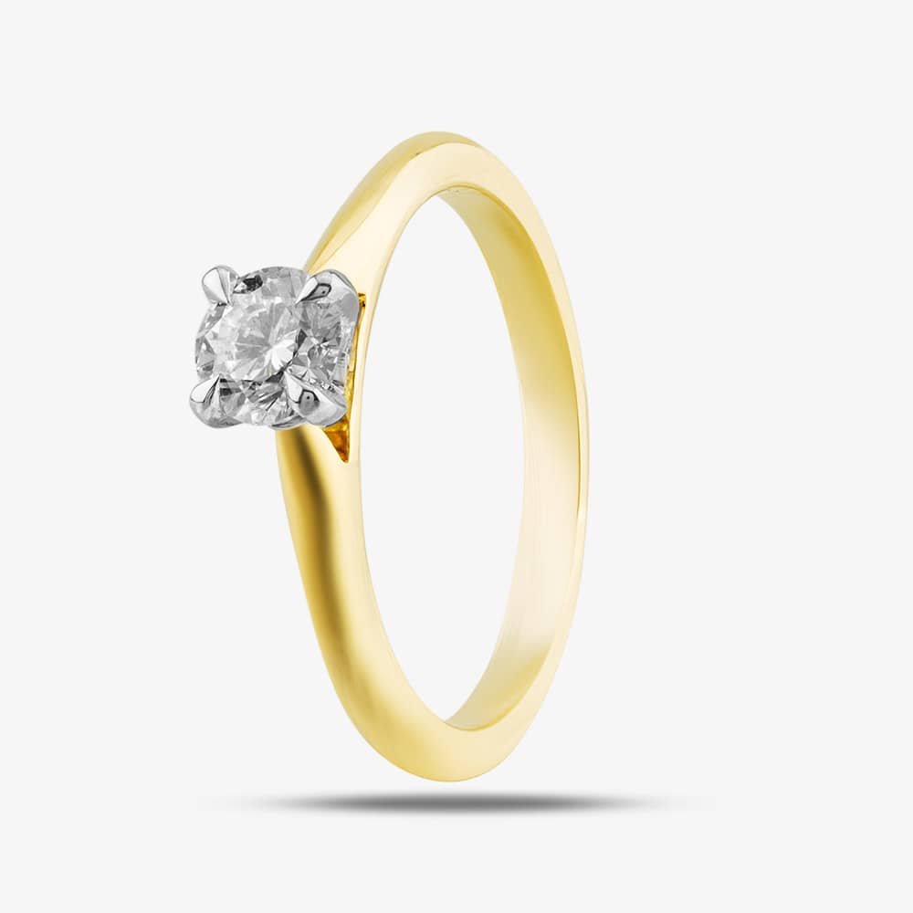 18ct Yellow Gold Brilliant Cut Diamond Solitaire Ring