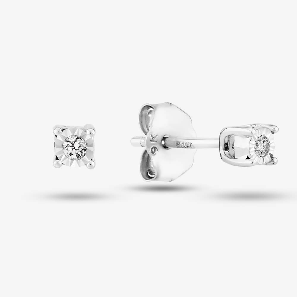 9ct White Gold Diamond 0.03ct Stud Earrings TH0123334