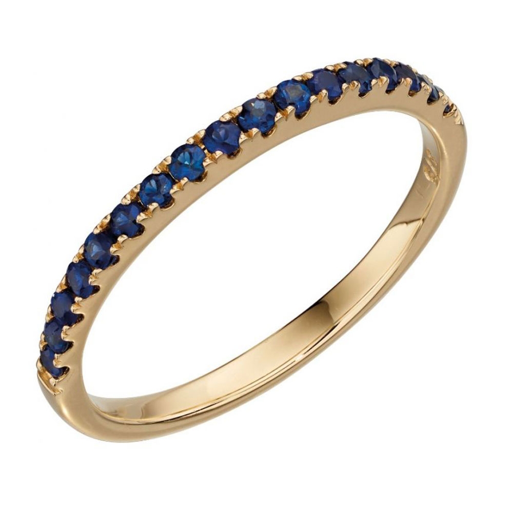 9ct Yellow Gold Sapphire Half Eternity Ring GR536L T.H. Baker Family