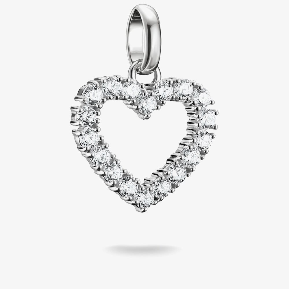 THOMAS SABO Charm Club Connect Silver Cubic Zirconia Open Heart Charm CC1237-051-14