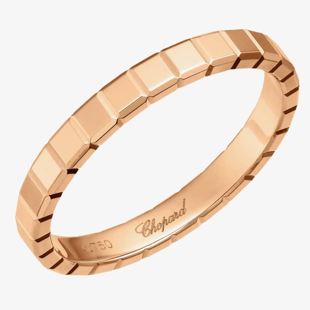 Chopard 827702-5199 Ice Cube 18ct Rose Gold Plain Cube Ring 