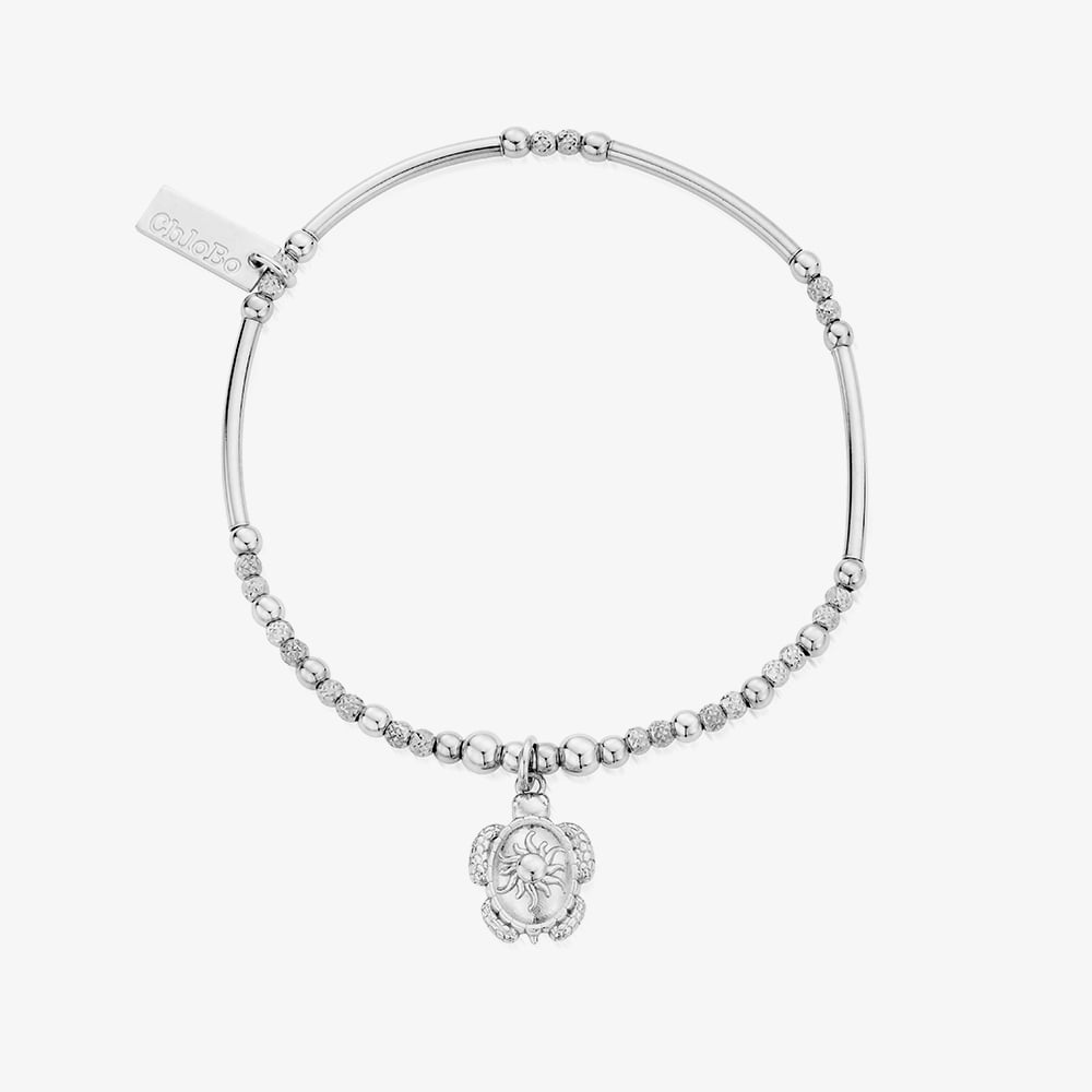 ChloBo Treasures Of Bali Sheltered Glow Sterling Silver Turtle Charm Bracelet SBFBMN3504