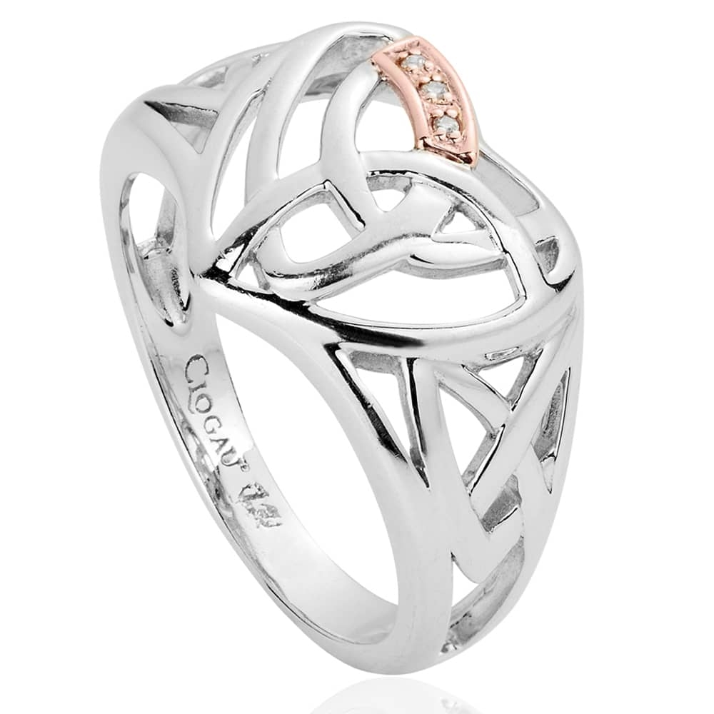 Clogau Silver Diamond Eternal Love Heart Ring 3SELHR T.H. Baker