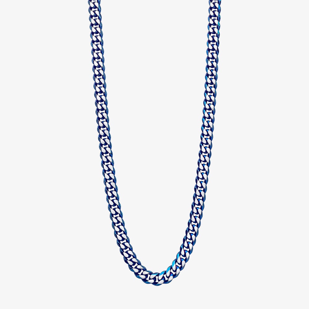 Fred Bennett Blue Tone Stainless Steel Flat Curb Chain N4652B