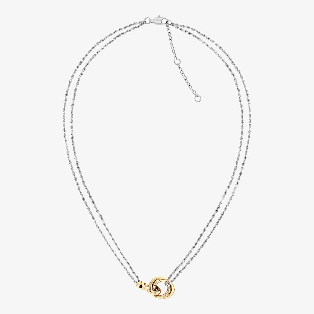Tommy Hilfiger 2780989 Two Tone Nautical Knot Chain Necklace