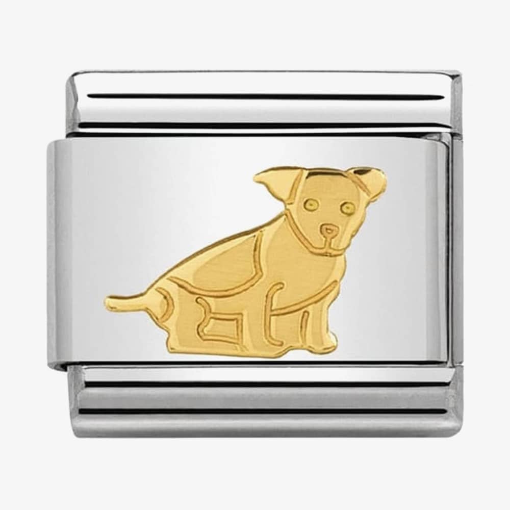 Nomination CLASSIC Gold Animals Of Earth Seated Dog Charm 030112/33
