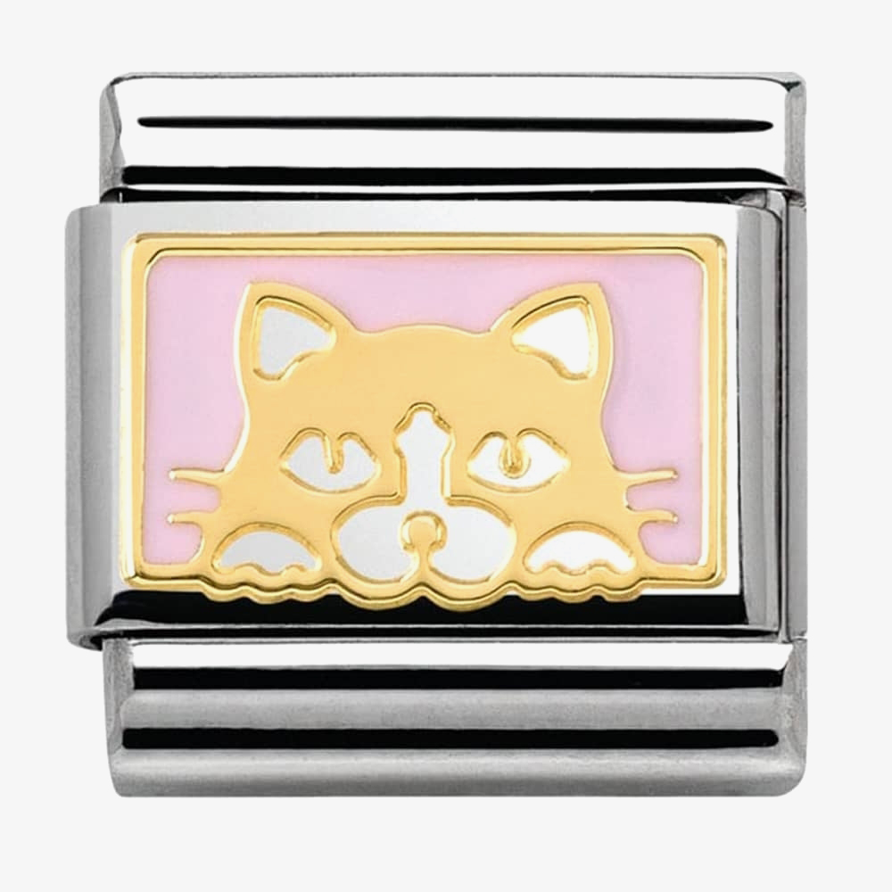 Nomination Classic Silver Oxidised Plates Family Cat Charm main image 0