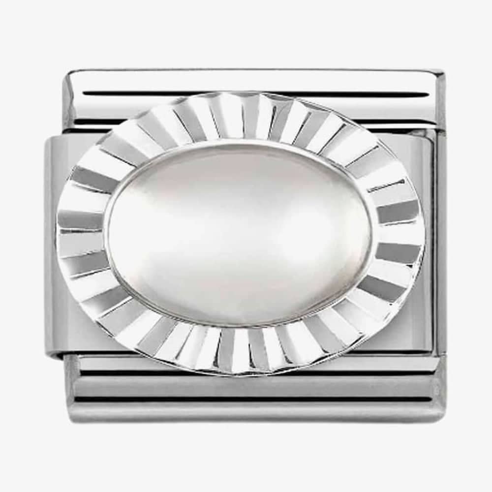 Nomination CLASSIC Composable Oval Moon Stone Fluted Bezel Charm 330507/17