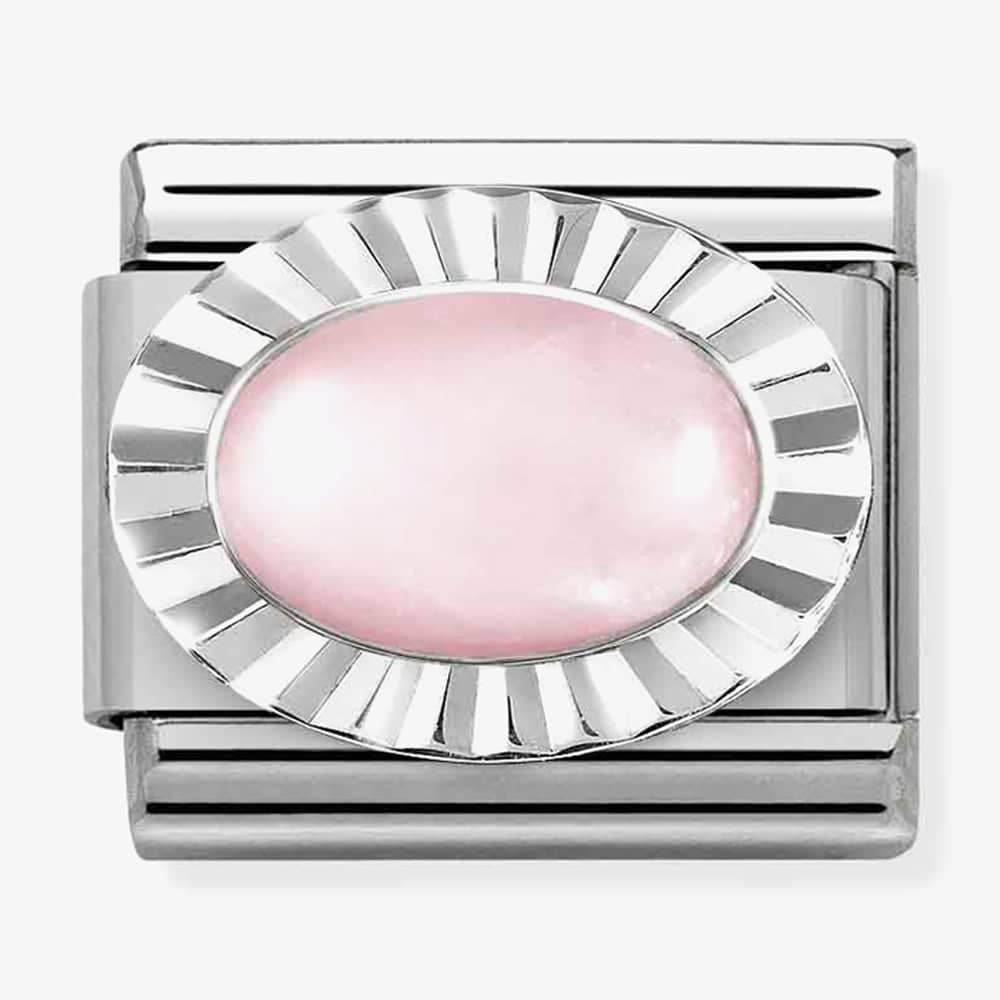 Nomination CLASSIC Composable Oval Pink Quartz Fluted Bezel Charm 330507/39