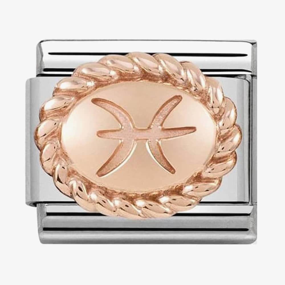Nomination 430109/12 CLASSIC Rose Gold Oval Zodiac Pisces Charm