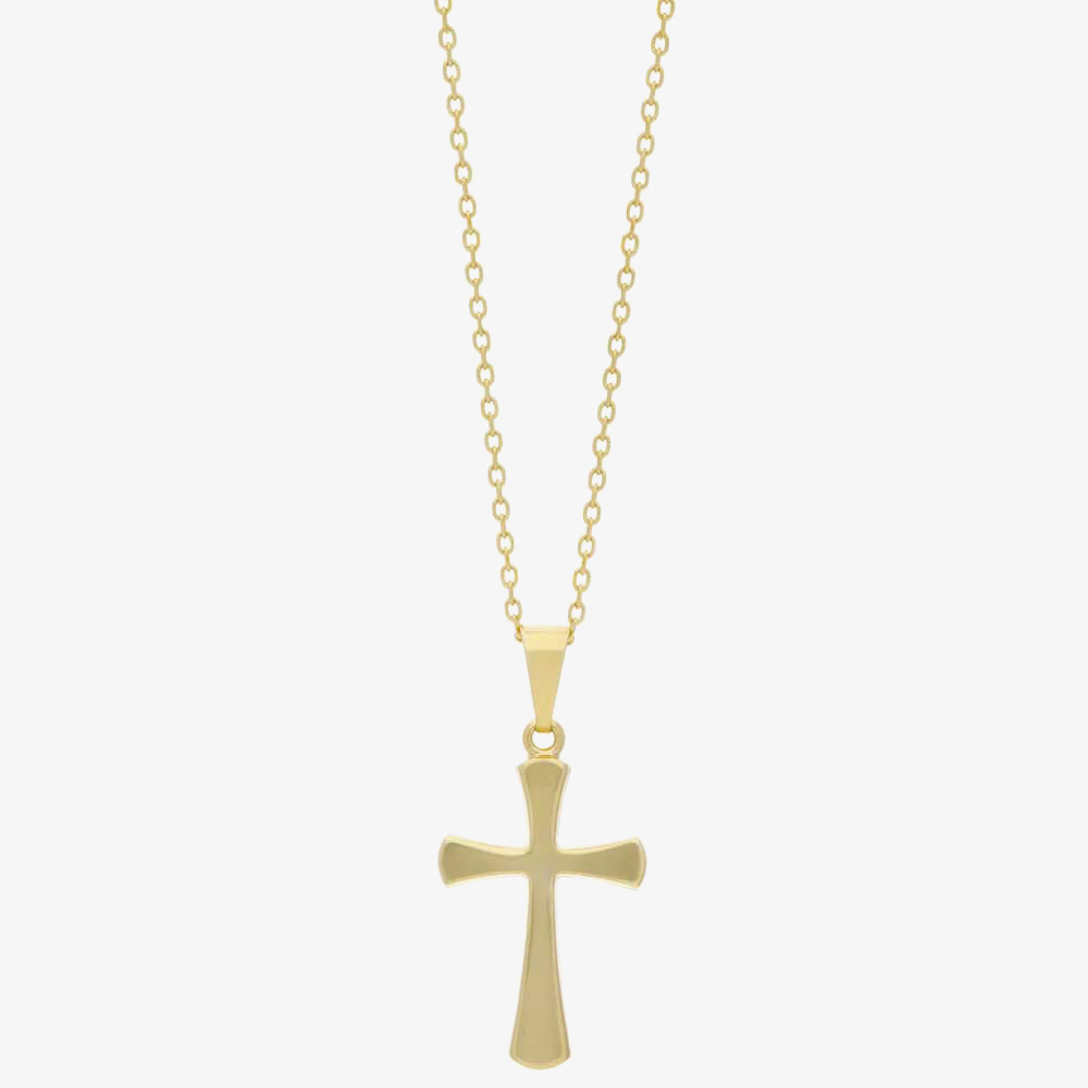 9ct Yellow Gold Plain Cross Pendant 