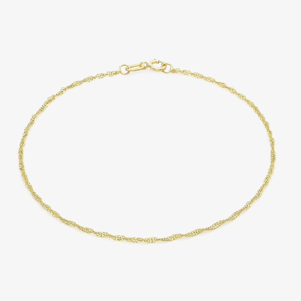 9ct Yellow Gold Twist Curb Chain Anklet 