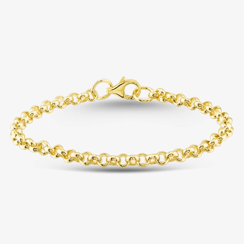 9ct Yellow Gold Round Belcher Chain Bracelet SRBP-410-9Y-7.5