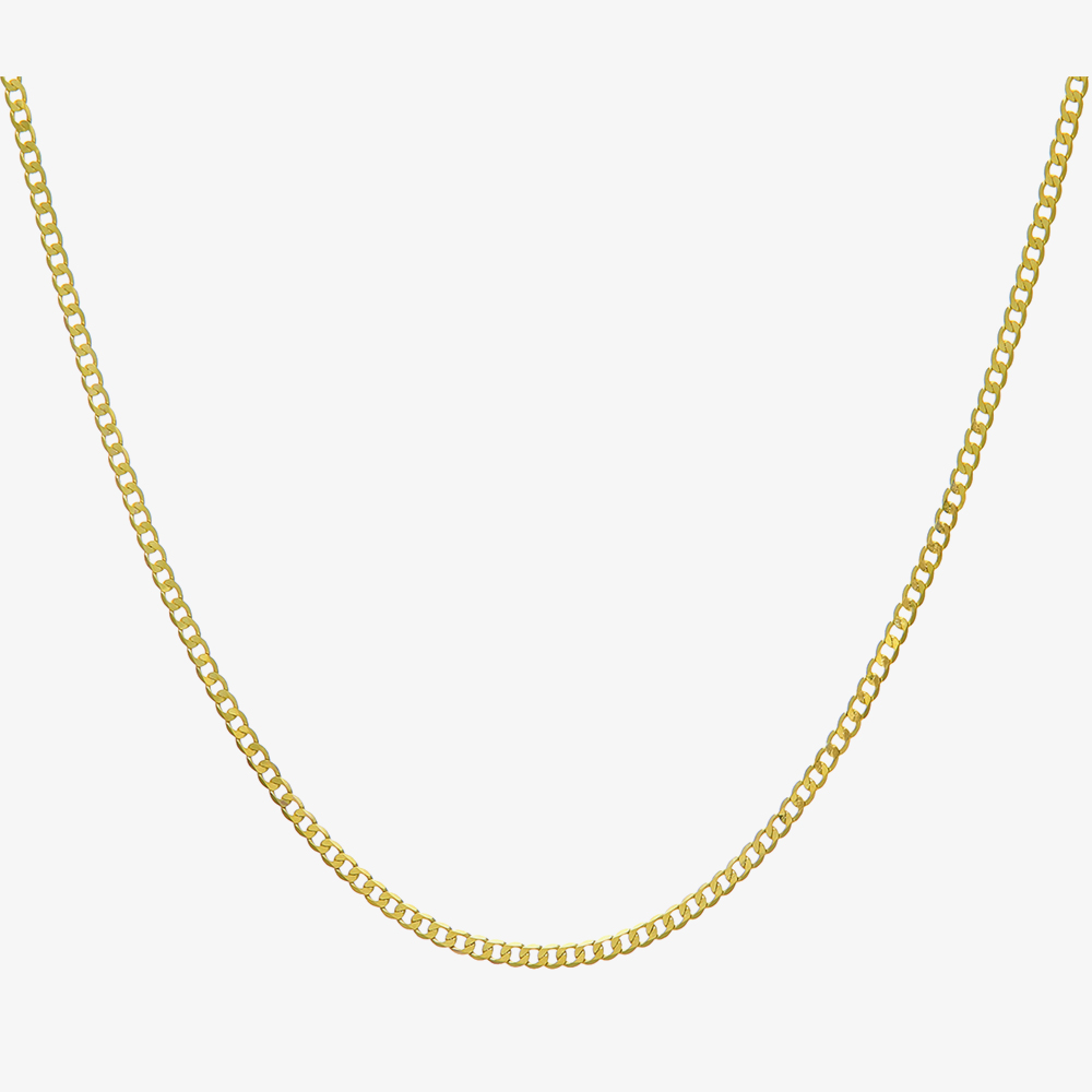 9ct Yellow Gold 16 Inch Flat Curb Chain UFC70 16