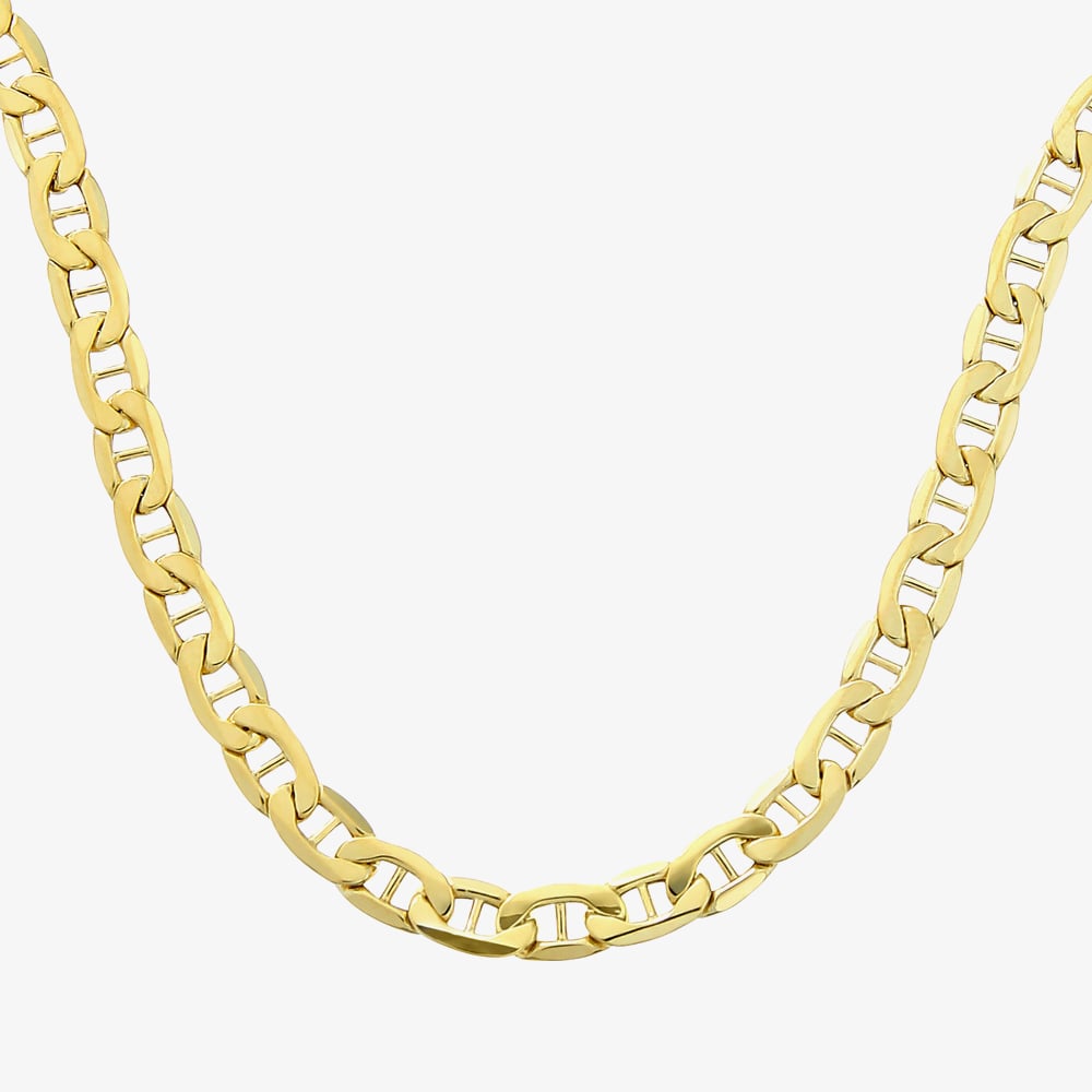 20 Inch Mens Solid Gold Curb Chain 9ct Yellow Gold 20 Solid Curb