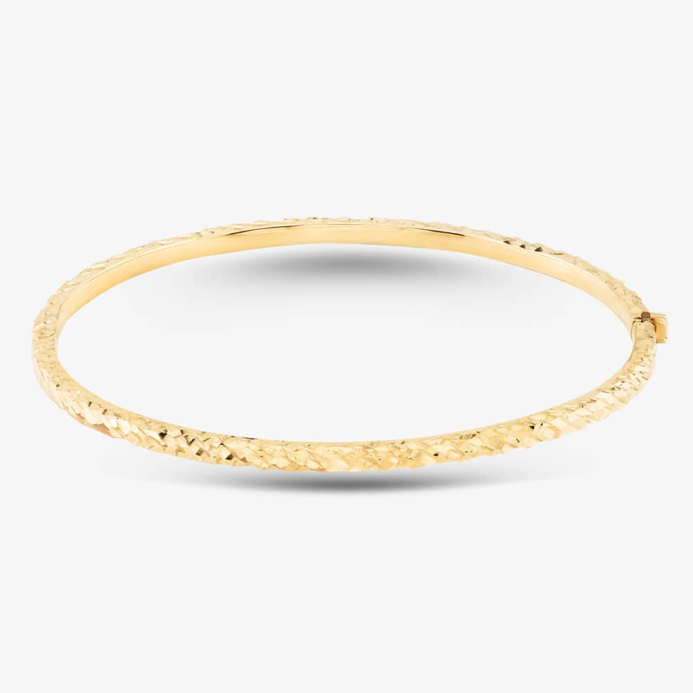9ct Yellow Gold Diamond Cut Bangle