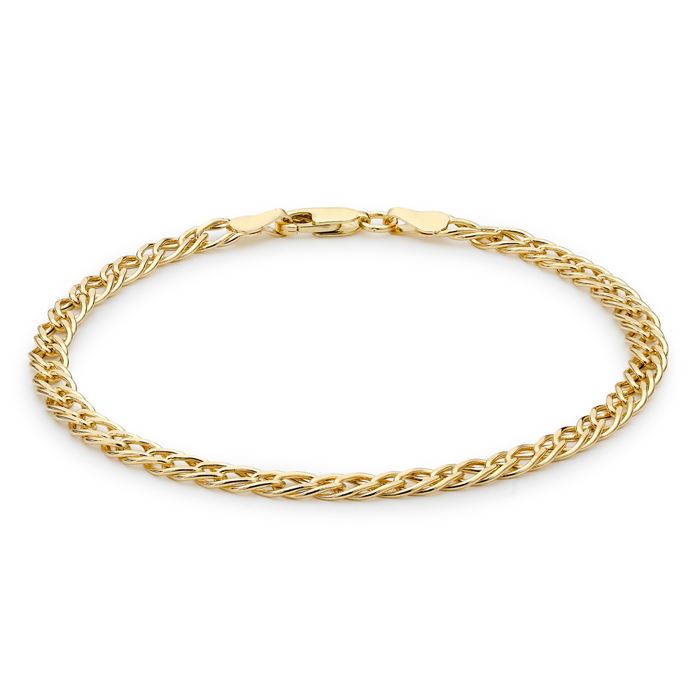 9ct Gold 7.5 Inch Double Curb Bracelet 1.23.5832 T.H. Baker Family