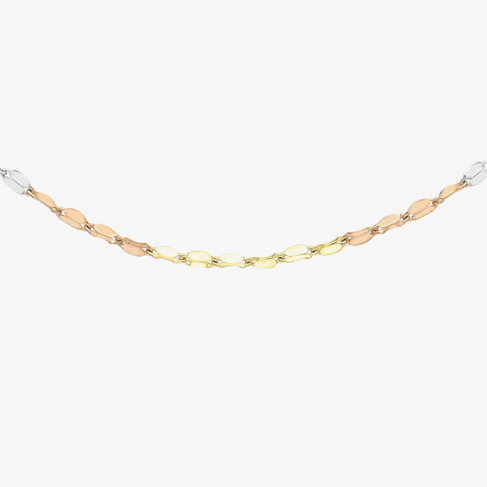 9ct Three Colour Gold 18 Inch Twist Link Chain 3.19.4034 thbaker.co.uk