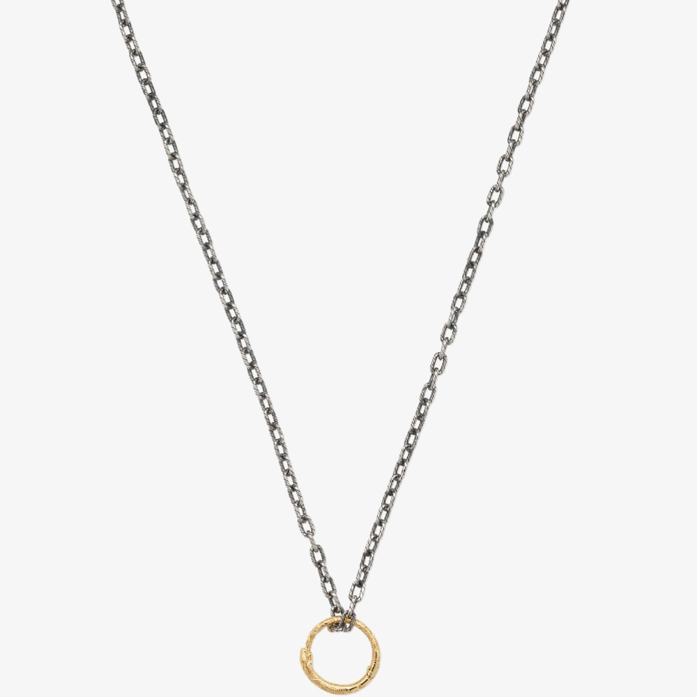 Gucci Silver Ouroboros Pendant Necklace 