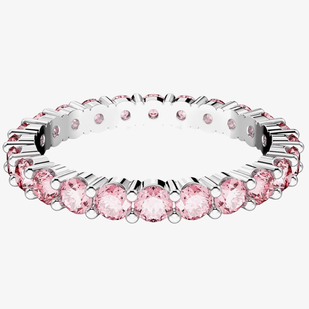 Swarovski Matrix Pink Cubic Zirconia Full Eternity Ring 5658856 55