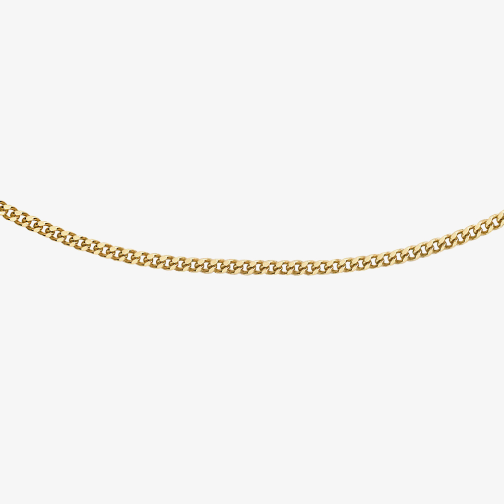 9ct Yellow Gold Diamond Cut Curb Chain 1.13.0034-46