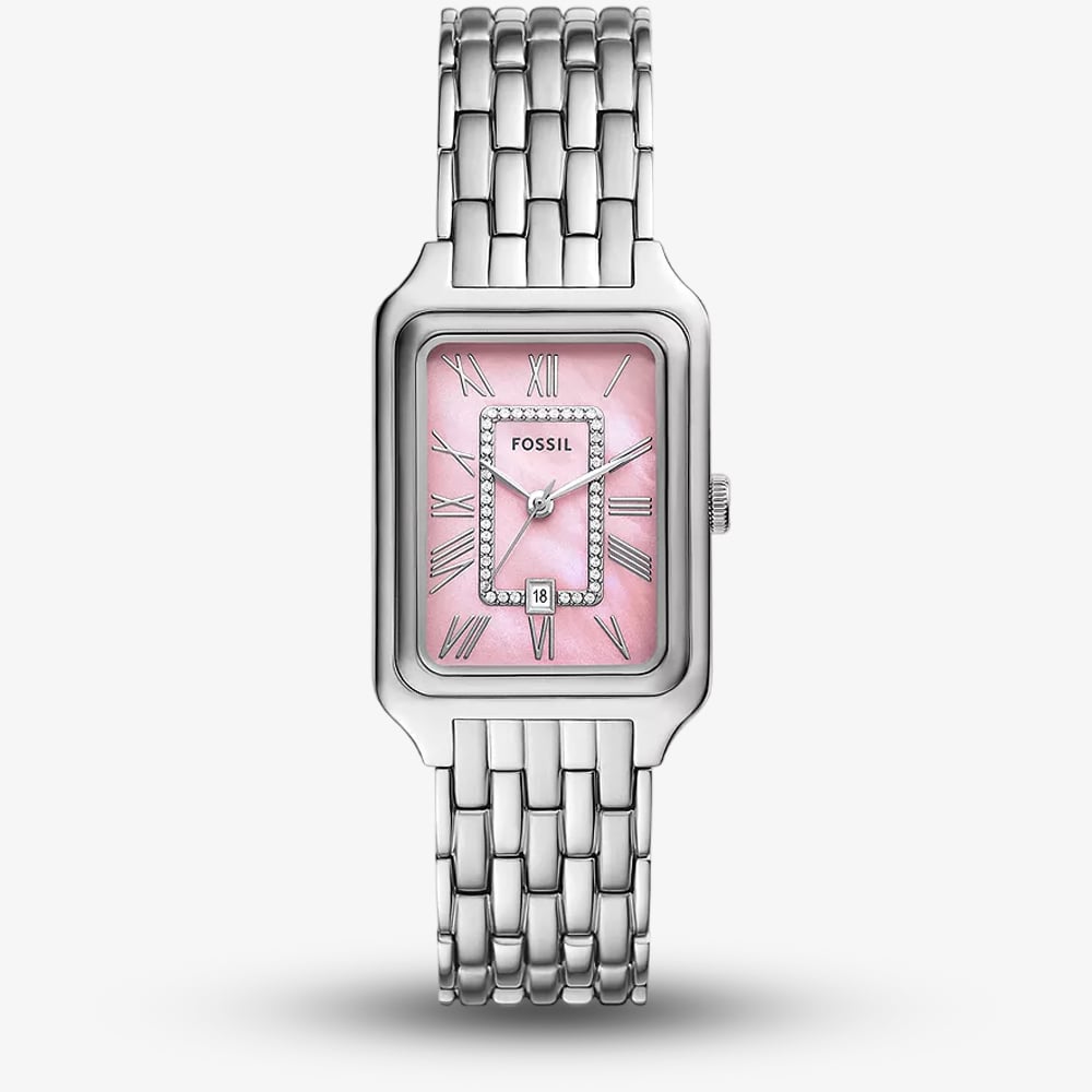 Fossil ES5401 Ladies Raquel Three Hand Pink Mother Of Pearl Watch