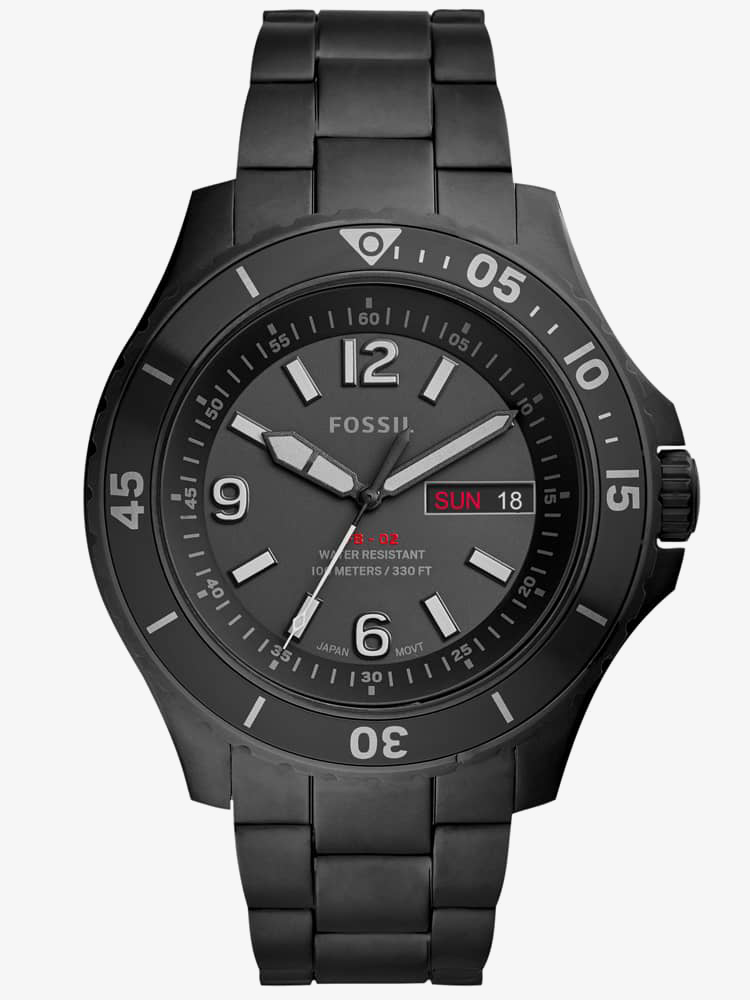 Fossil Mens FB-02 Stainless Steel Day 