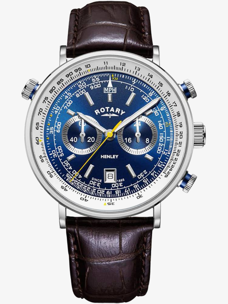 Rotary Mens Henley Chronograph Brown 