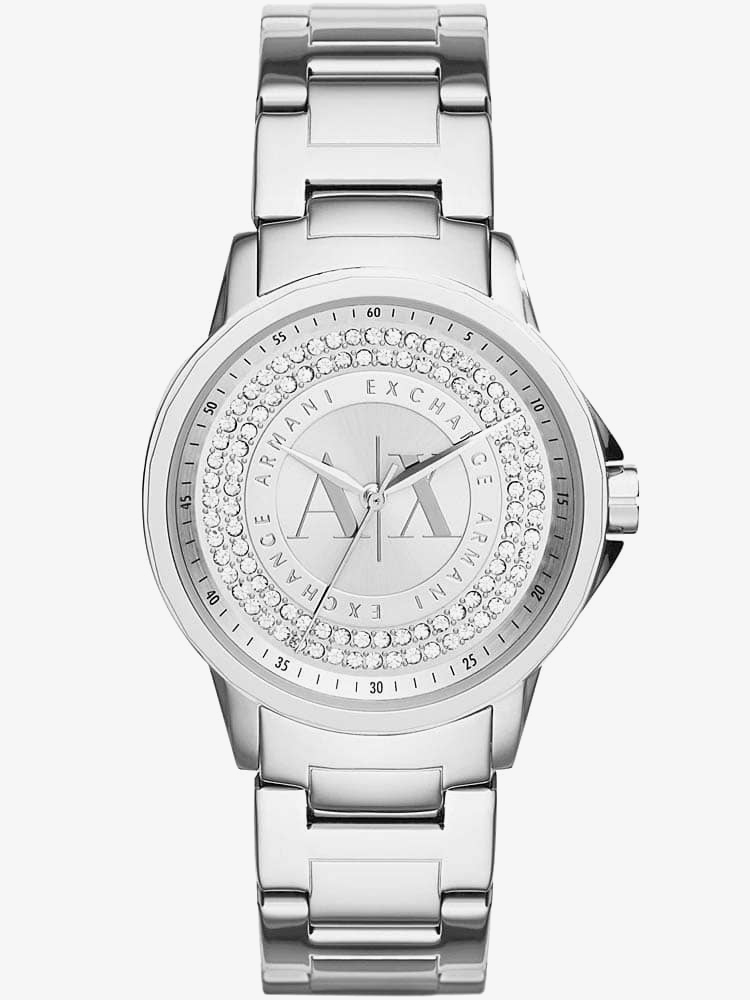armani exchange silver watch