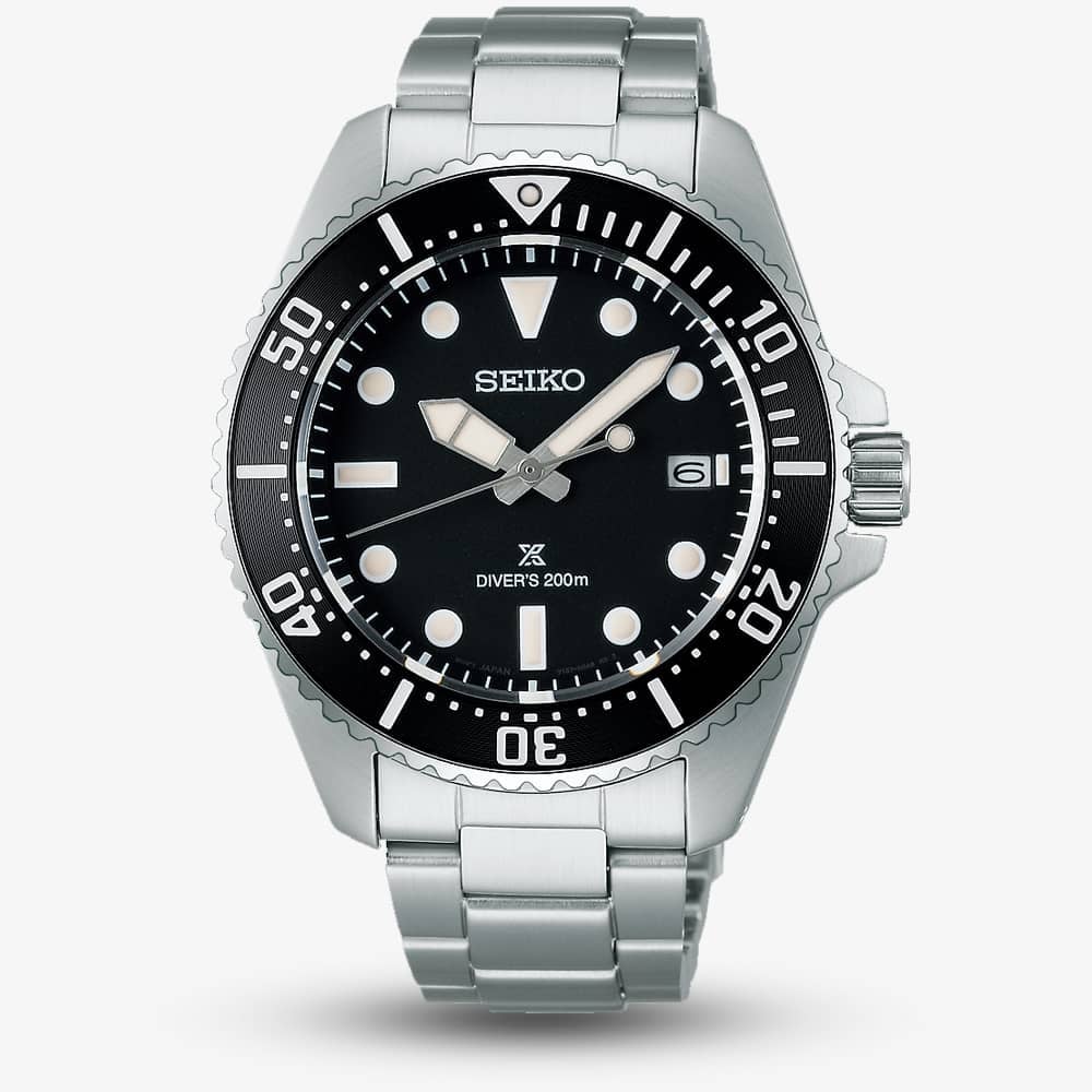 Seiko SNE597P1 Mens Prospex Solar Divers Black Watch - Main Image