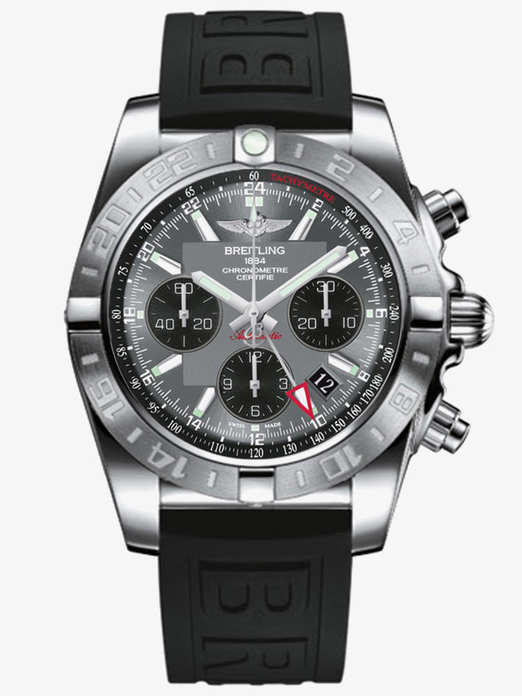 Second Hand Breitling Chronomat 44 Black Rubber Strap Watch  AB042011-F561-152S | T.H. Baker Family Jewellers