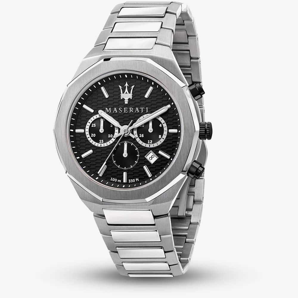 Maserati Mens Stile Black Dial Chronograph Watch R8873642004