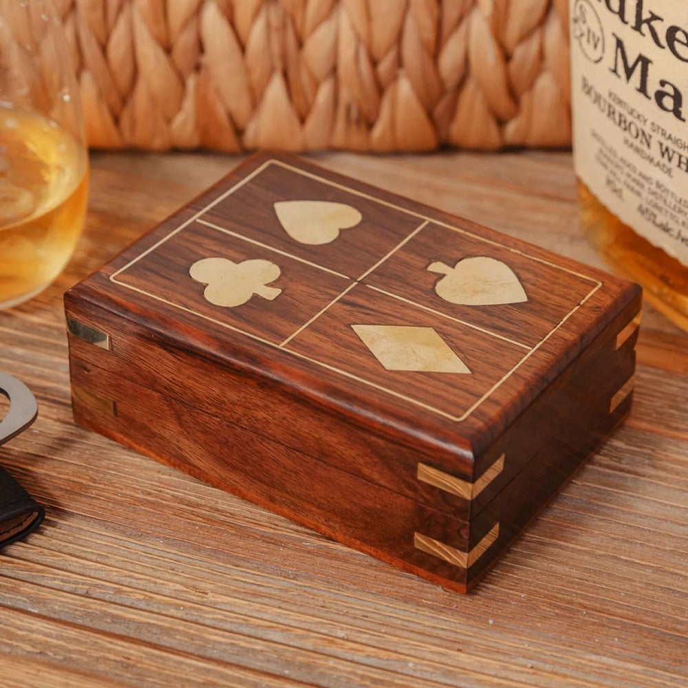 Harvey Makin Playing Cards In Wooden Box Accessory HM1993