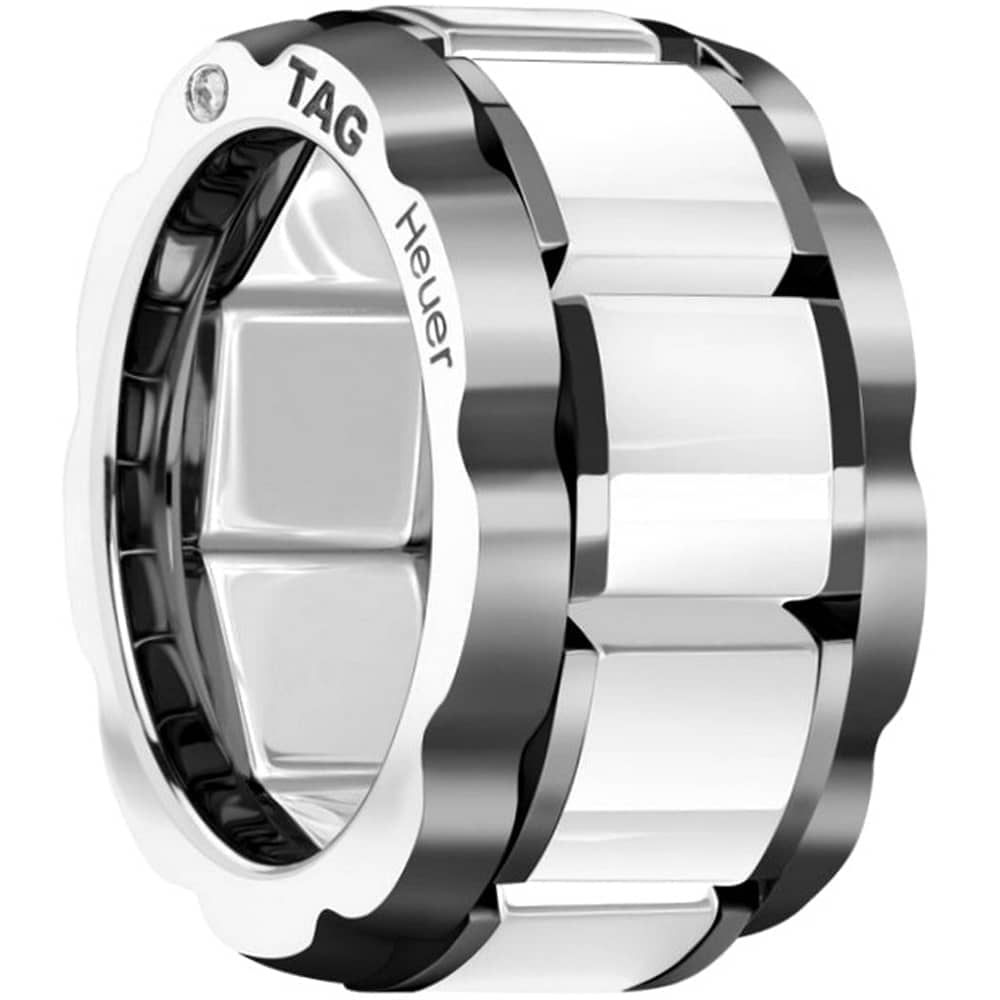 TAG Heuer Ladies Steel White Ceramic Diamond Ring R12WJR2511 T.H. Baker Family Jewellers