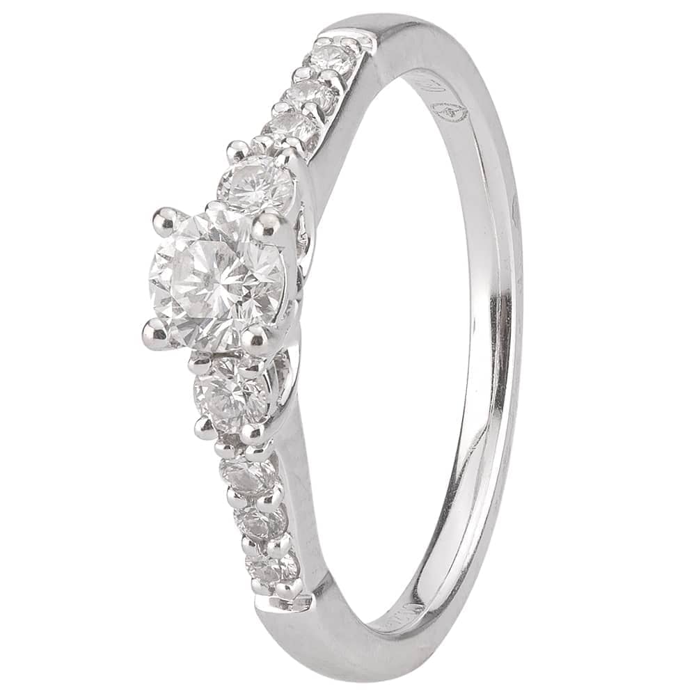 Second Hand 18ct White Gold Diamond Shouldered Ring 4112463 T.H. Baker Family Jewellers