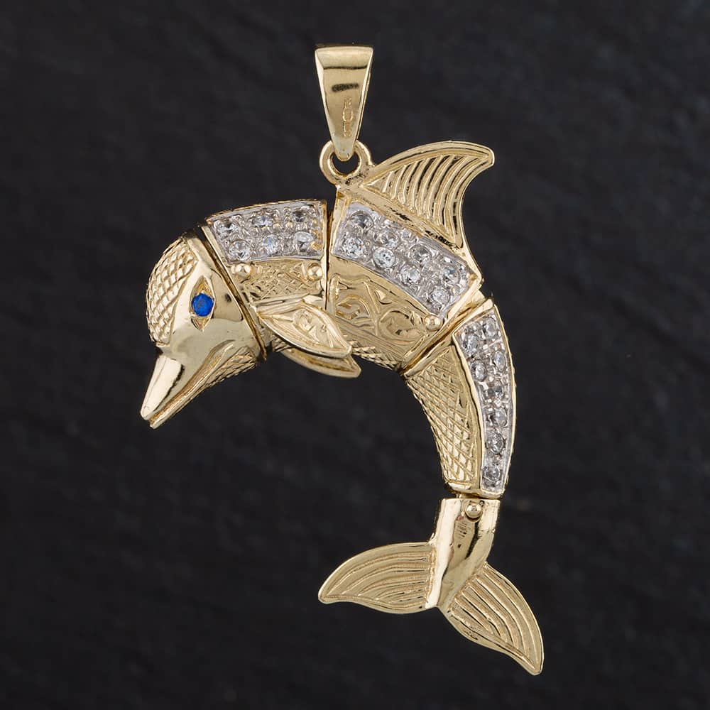 9ct Yellow Gold Dolphin Pendant 4114321 