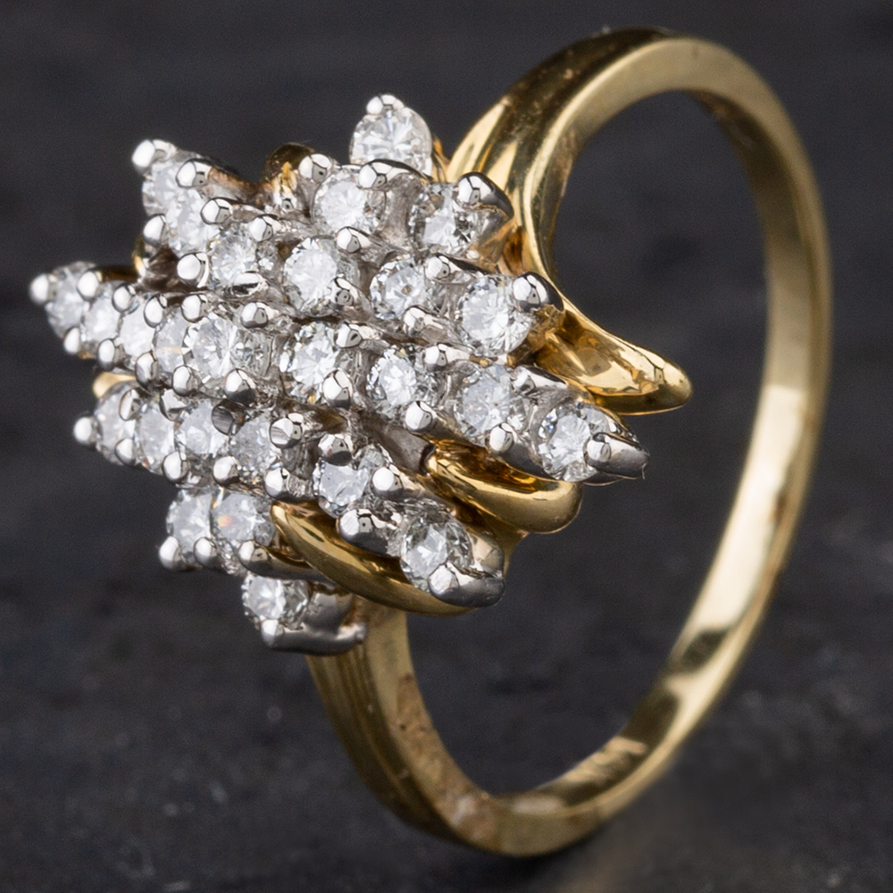 Second Hand 14ct Diamond Spikey Cluster Ring 4328779