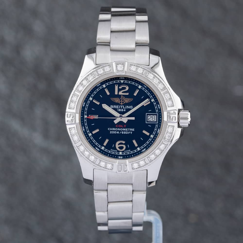 Second Hand Breitling Colt Diamond Bezel Watch A7738853 - thbaker 
