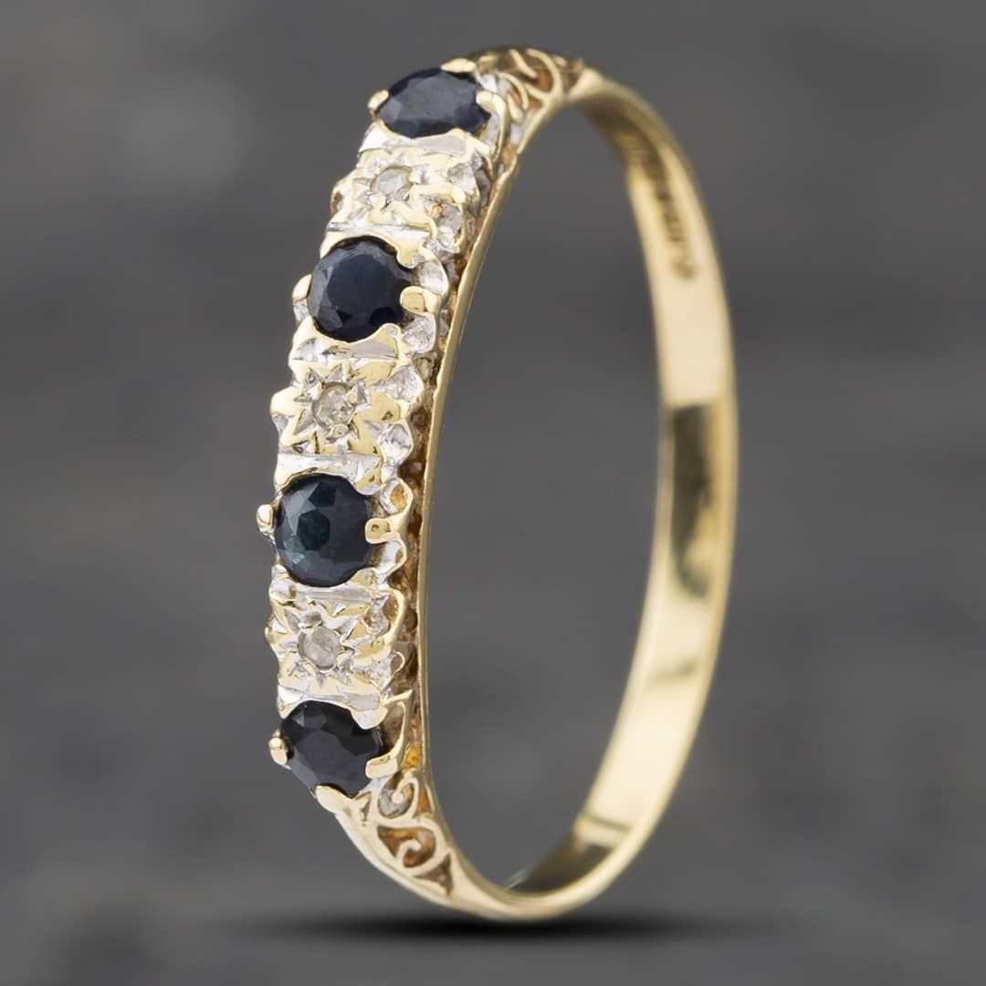 9ct Yellow Gold Sapphire and Diamond Ring - Ian Gallacher