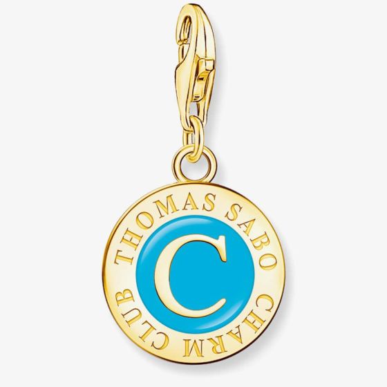 THOMAS SABO Charmista Coin Anhänger - Türkiser Charm Mit Kaltemail Silber 925