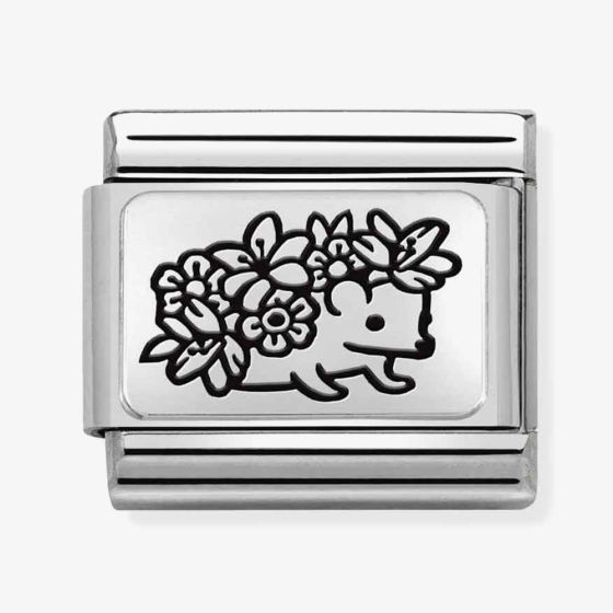 Nomination CLASSIC Composable Plates Hedgehog with Flowers Charm