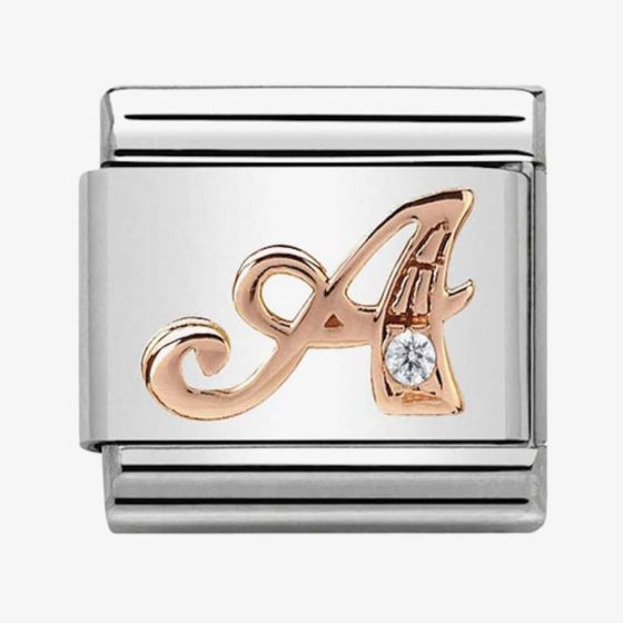 Nomination Classic Rose Gold Letters White Stone Letter C Charm