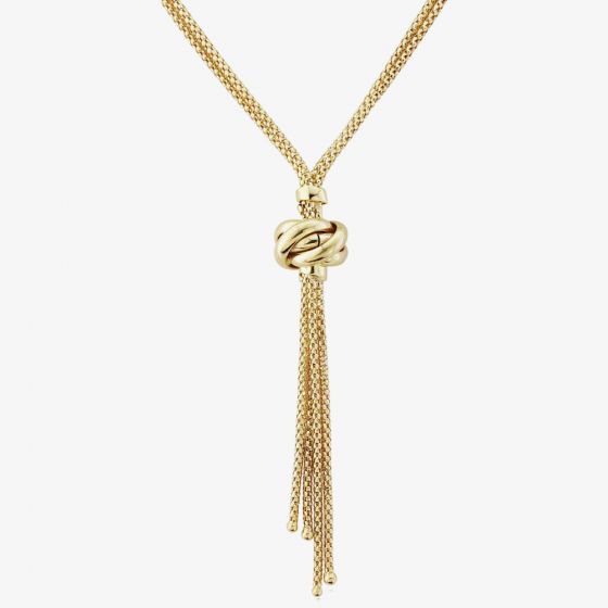 9ct Yellow Gold 18inch Multi Chain Knot Necklace thbaker.co.uk